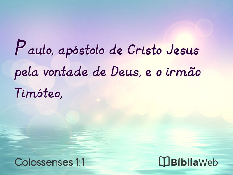 Colossenses 1:1 em imagem para compartilhar