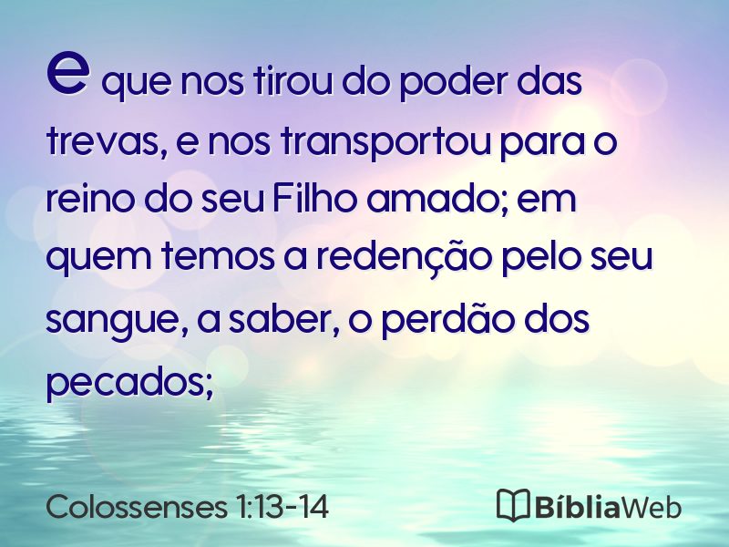 Colossenses 1:13-14 em imagem para compartilhar