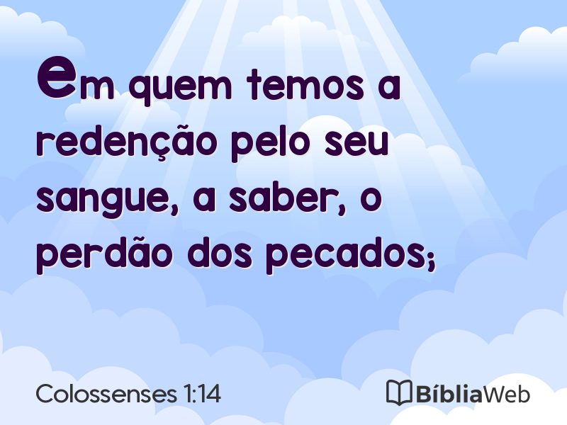 Colossenses 1:14 em imagem para compartilhar