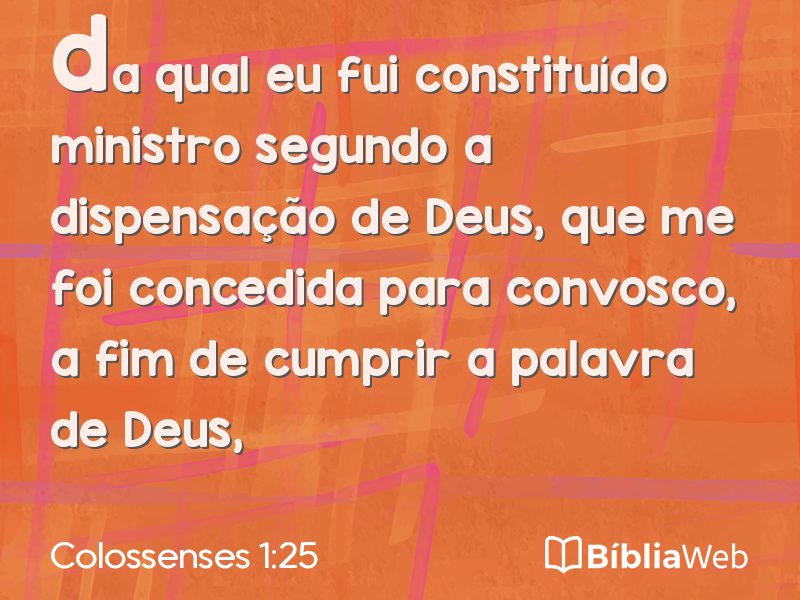 Colossenses 1:25 em imagem para compartilhar
