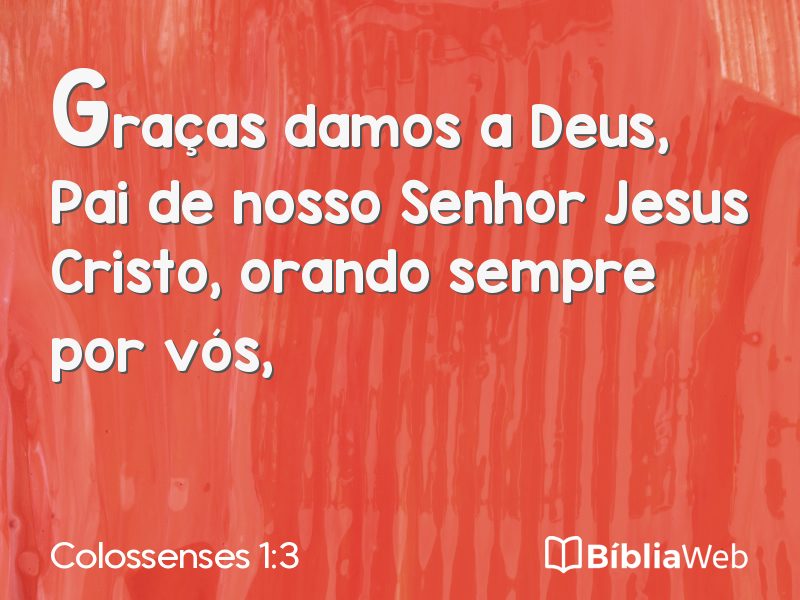 Colossenses 1:3 em imagem para compartilhar
