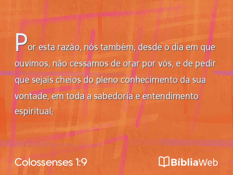 Colossenses 1:9 em imagem para compartilhar
