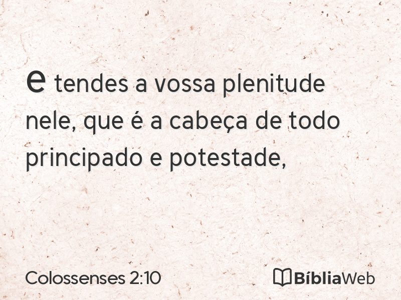 Colossenses 2:10 em imagem para compartilhar
