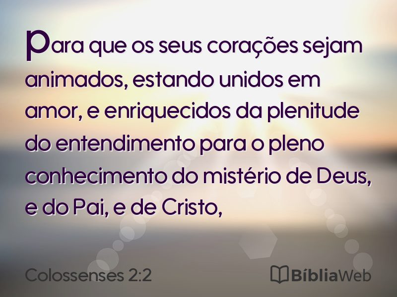 Colossenses 2:2 em imagem para compartilhar