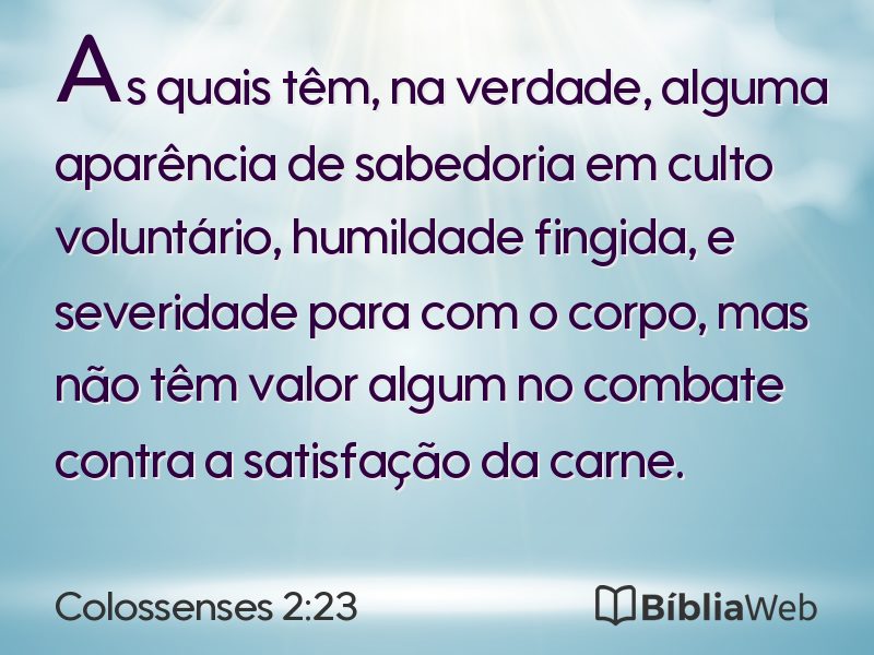 Colossenses 2:23 em imagem para compartilhar