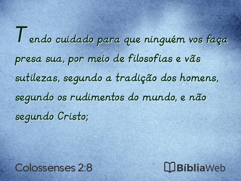 Colossenses 2:8 em imagem para compartilhar