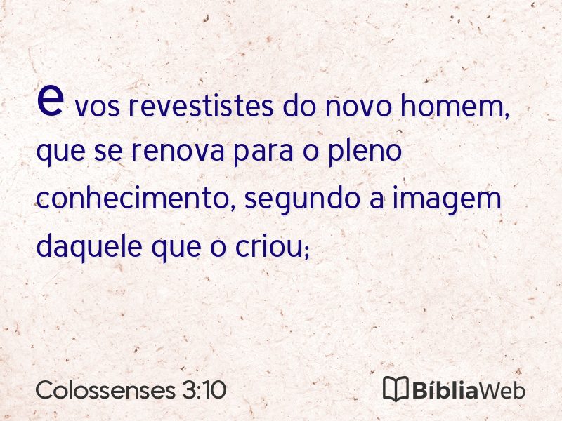 Colossenses 3:10 em imagem para compartilhar