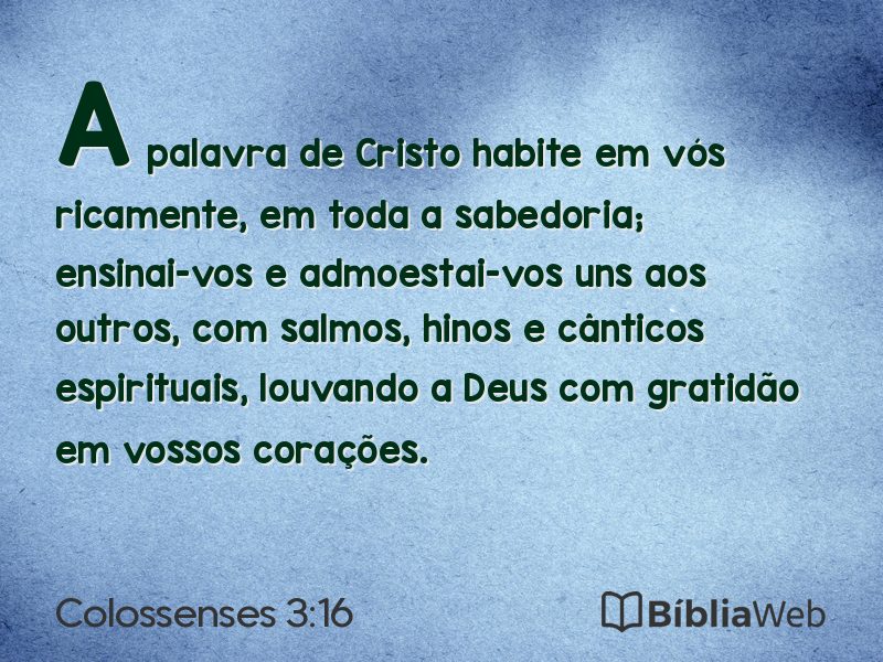 Colossenses 3:16 em imagem para compartilhar