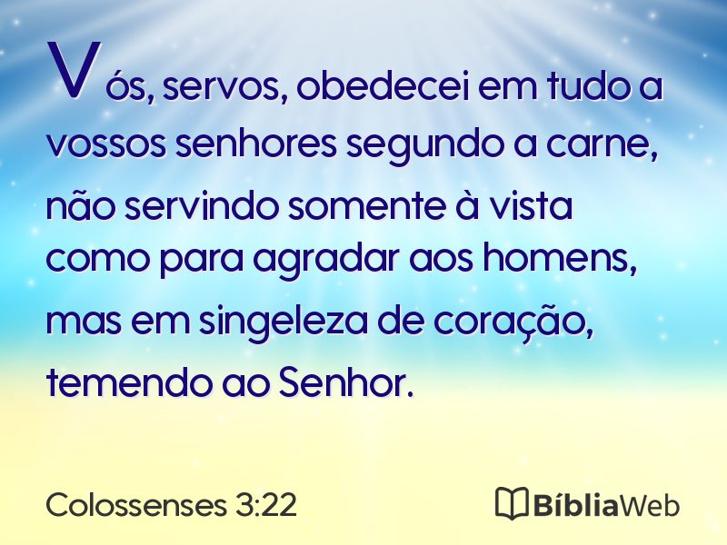 Colossenses 3:22 em imagem para compartilhar