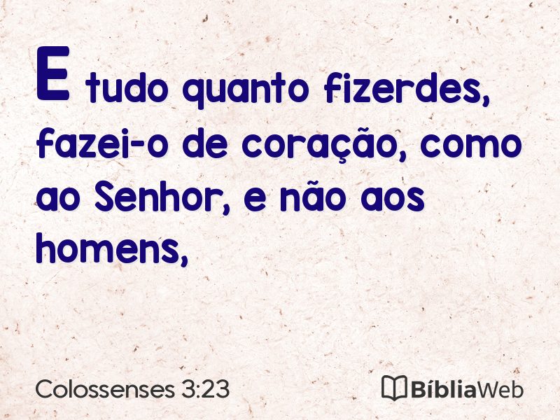 Colossenses 3:23 em imagem para compartilhar