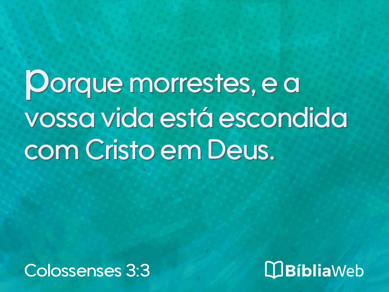 Colossenses 3:3 em imagem para compartilhar