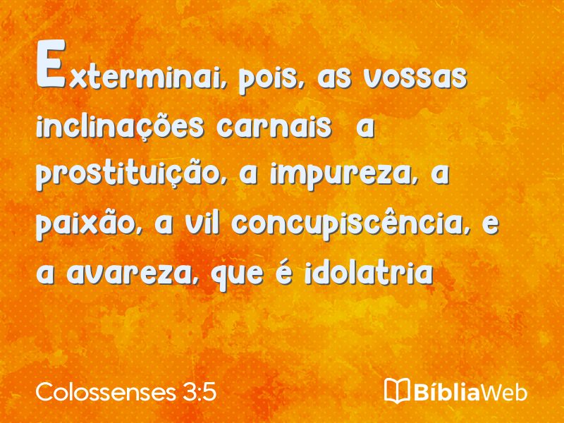Colossenses 3:5 em imagem para compartilhar