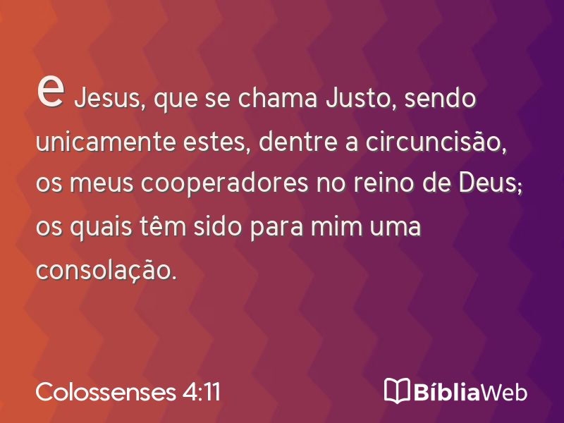 Colossenses 4:11 em imagem para compartilhar