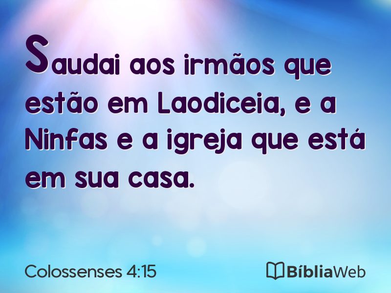 Colossenses 4:15 em imagem para compartilhar