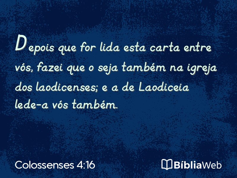 Colossenses 4:16 em imagem para compartilhar