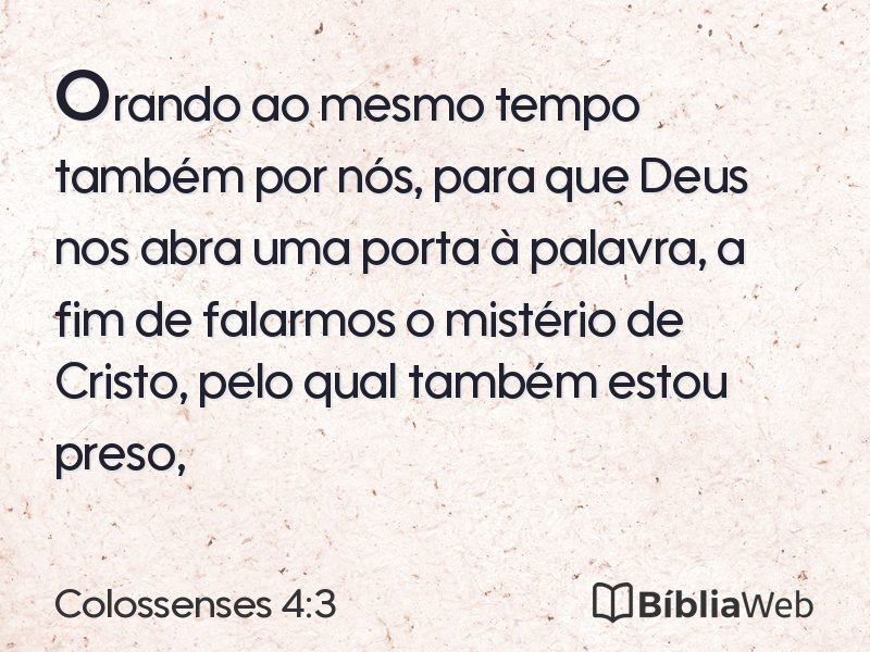 Colossenses 4:3 em imagem para compartilhar