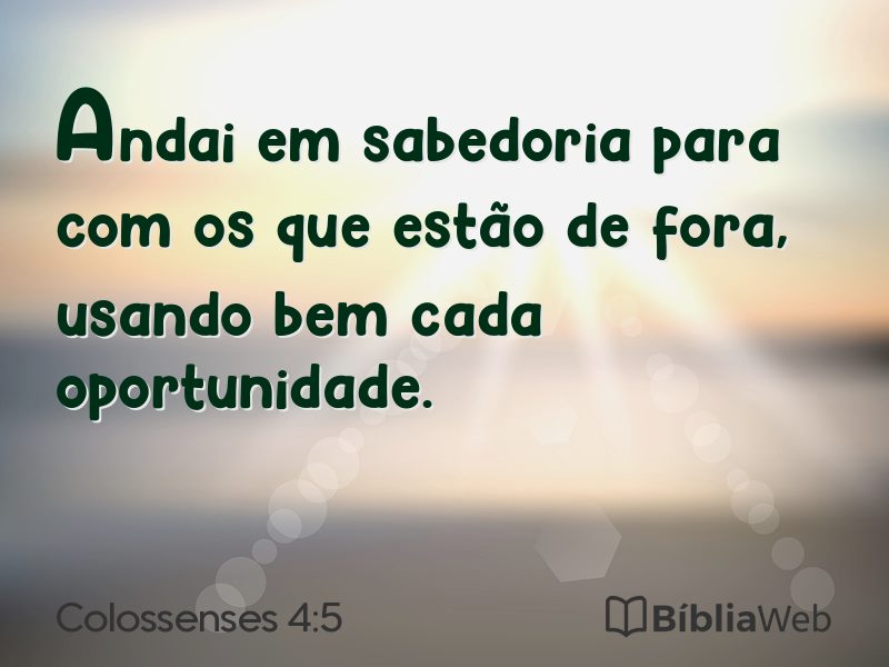 Colossenses 4:5 em imagem para compartilhar