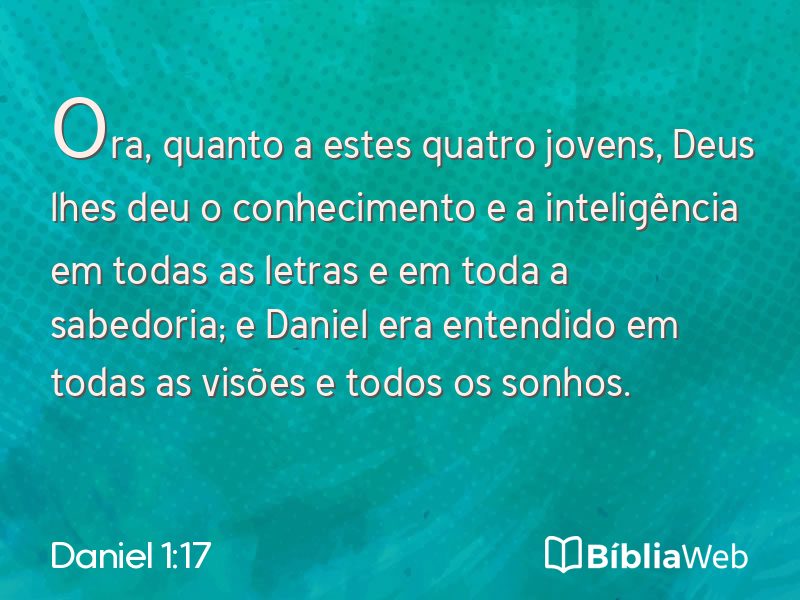 Daniel 1:17 em imagem para compartilhar
