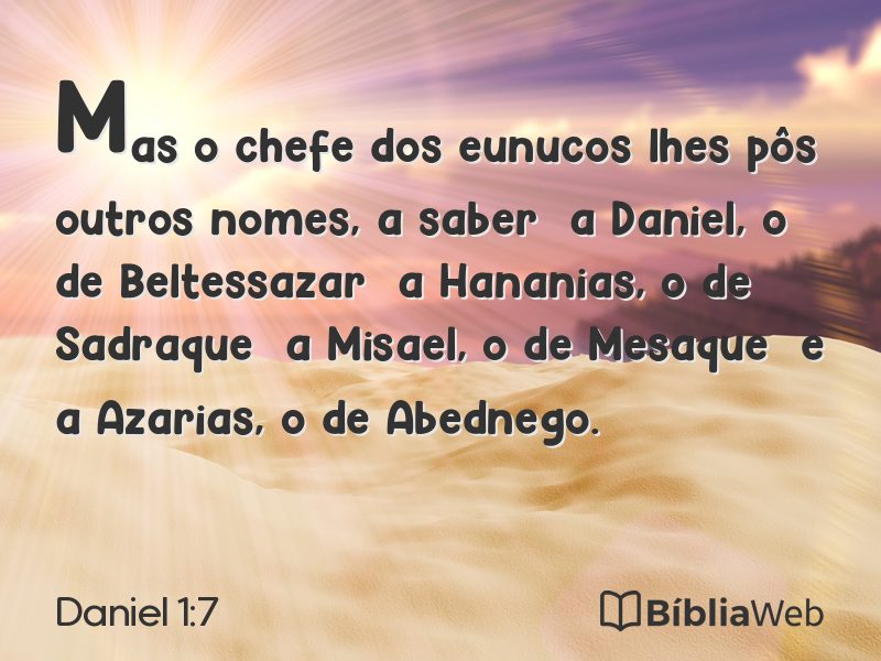 Daniel 1:7 em imagem para compartilhar