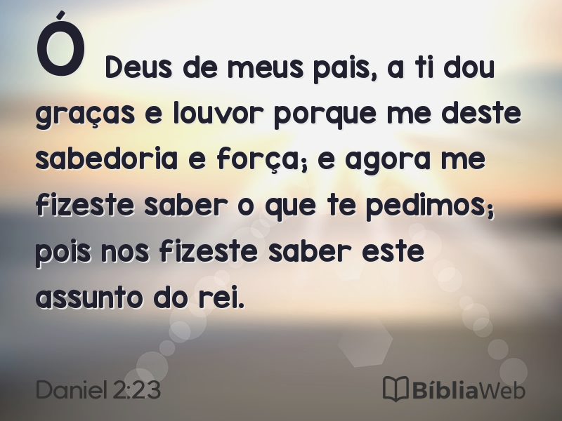 Daniel 2:23 em imagem para compartilhar