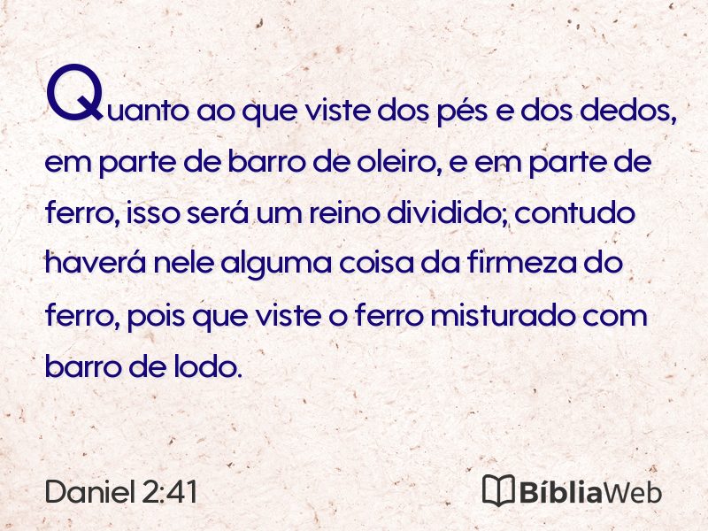 Daniel 2:41 em imagem para compartilhar