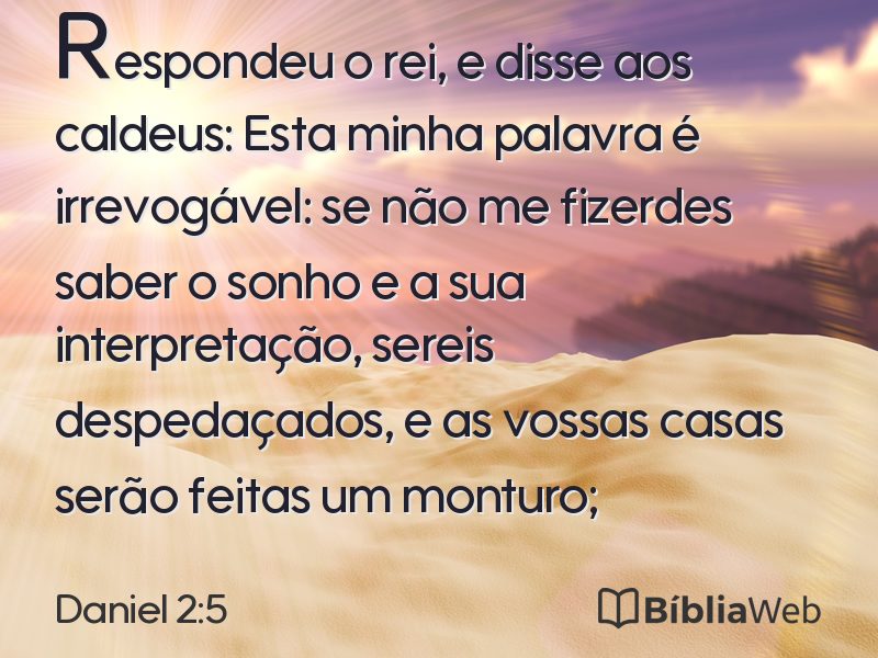 Daniel 2:5 em imagem para compartilhar