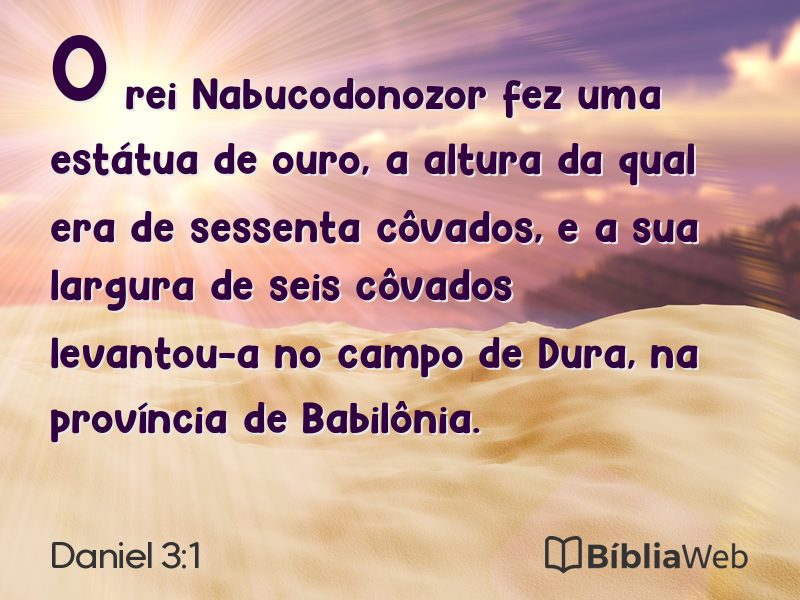 Daniel 3:1 em imagem para compartilhar
