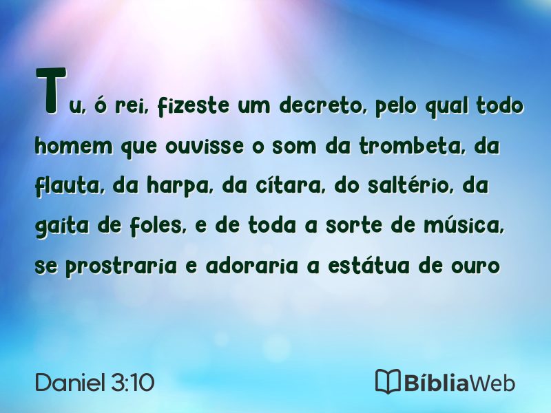 Daniel 3:10 em imagem para compartilhar