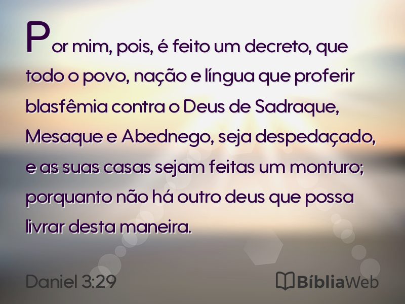 Daniel 3:29 em imagem para compartilhar
