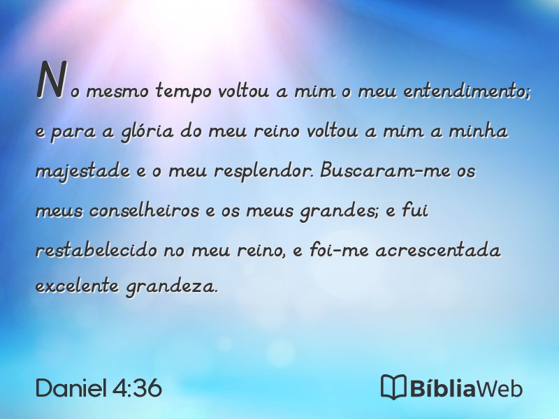 Daniel 4:36 em imagem para compartilhar