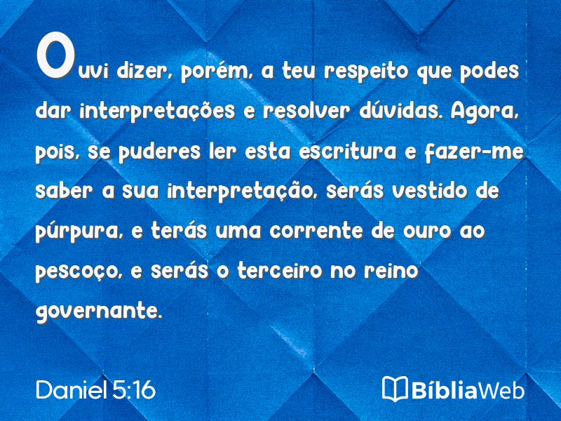 Daniel 5:16 em imagem para compartilhar