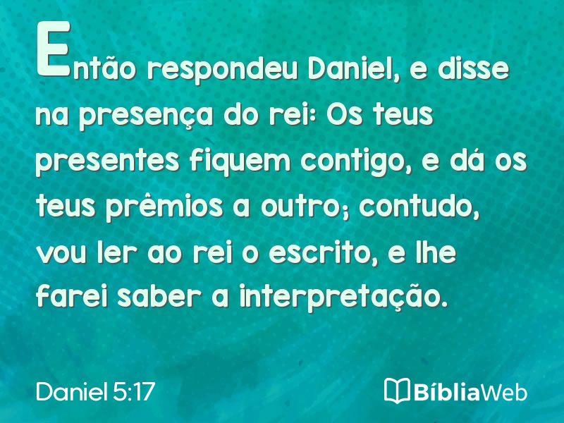 Daniel 5:17 em imagem para compartilhar
