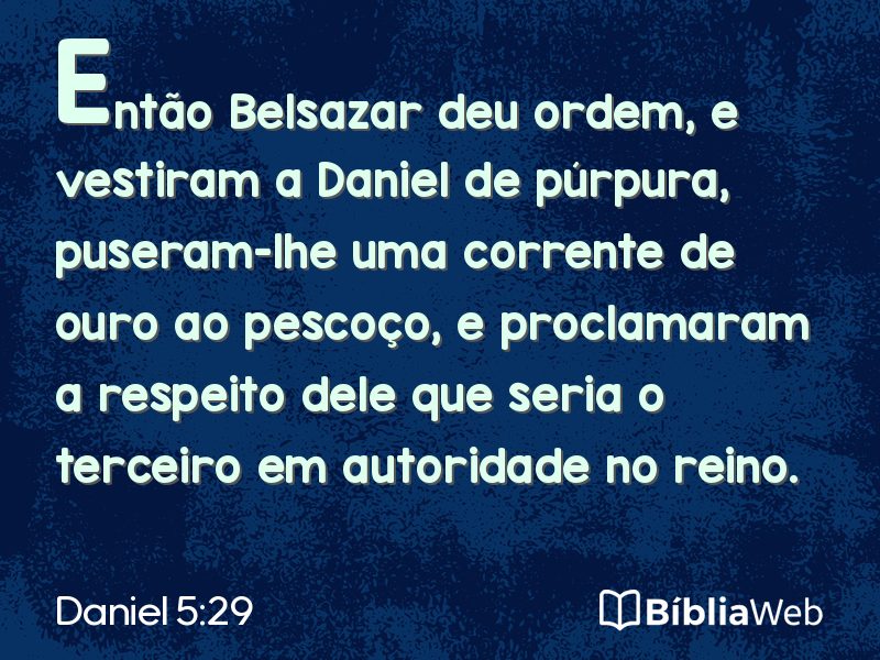 Daniel 5:29 em imagem para compartilhar