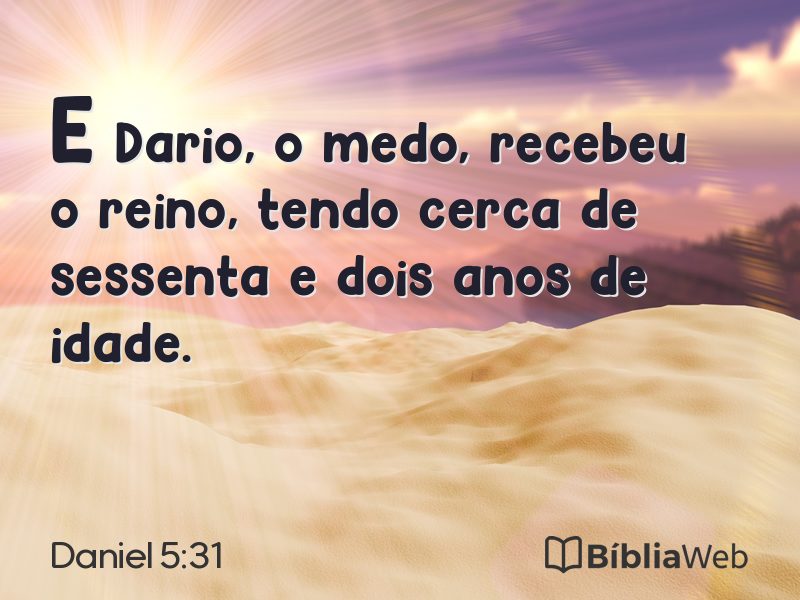 Daniel 5:31 em imagem para compartilhar