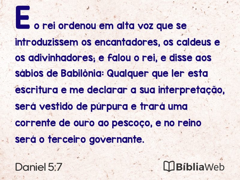 Daniel 5:7 em imagem para compartilhar