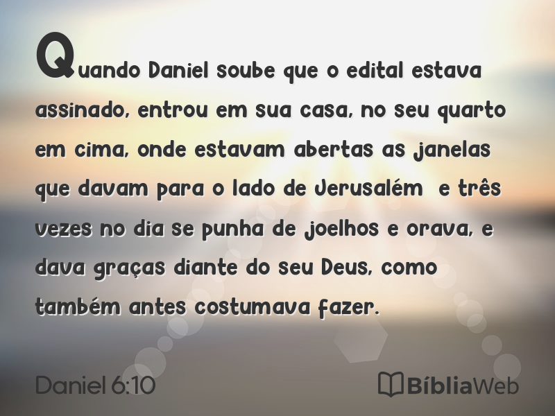 Daniel 6:10 em imagem para compartilhar
