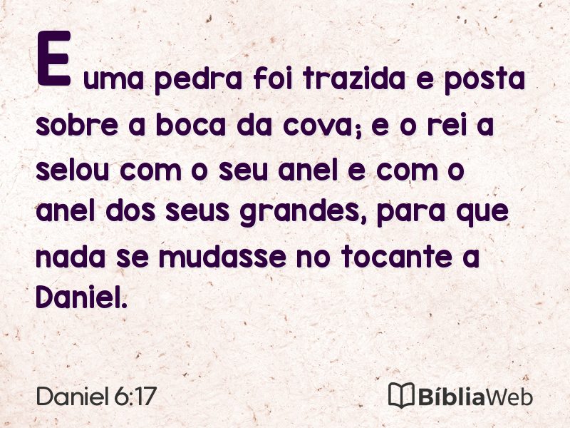 Daniel 6:17 em imagem para compartilhar
