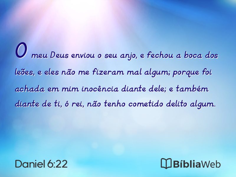 Daniel 6:22 em imagem para compartilhar