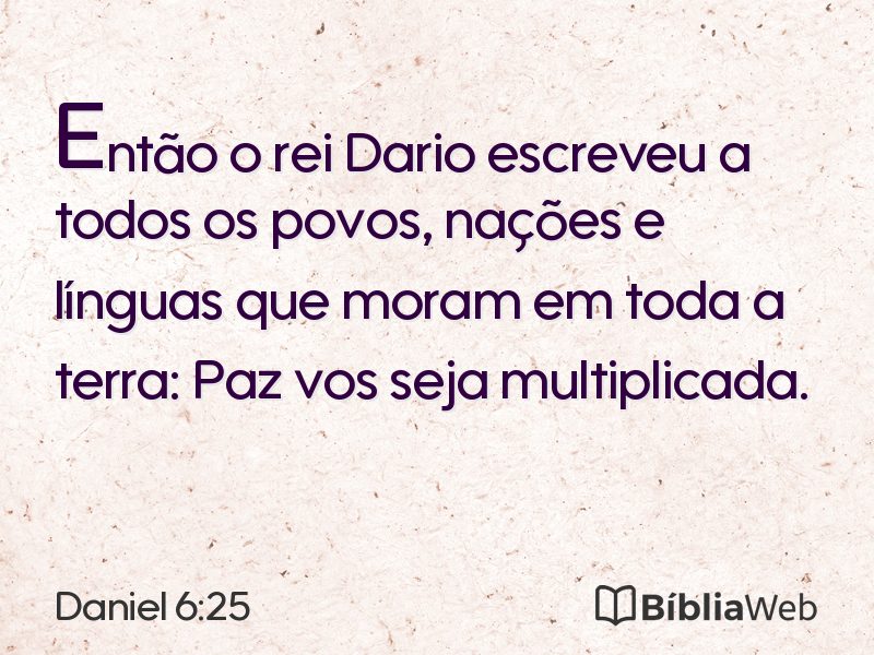 Daniel 6:25 em imagem para compartilhar