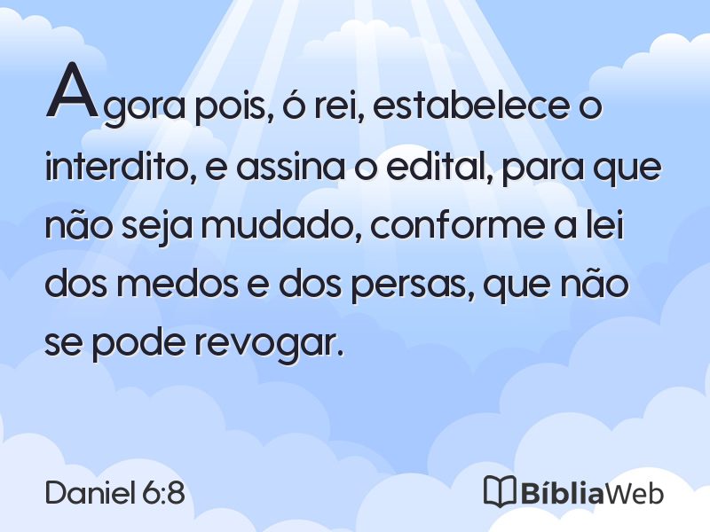 Daniel 6:8 em imagem para compartilhar