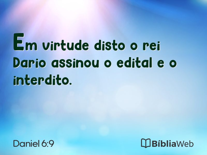 Daniel 6:9 em imagem para compartilhar