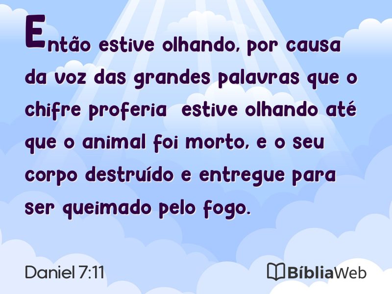 Daniel 7:11 em imagem para compartilhar