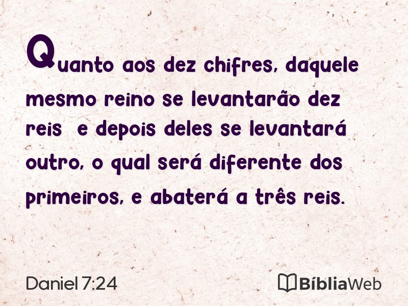 Daniel 7:24 em imagem para compartilhar