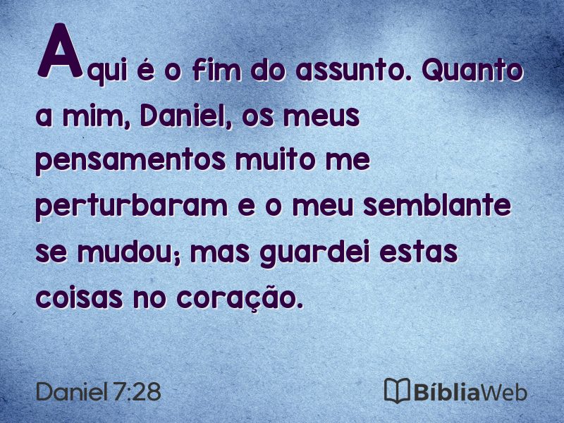 Daniel 7:28 em imagem para compartilhar