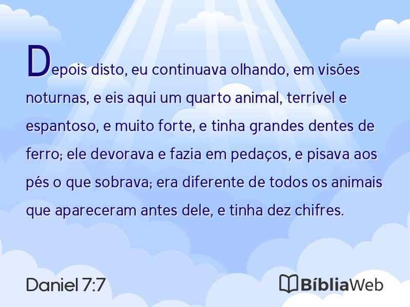 Daniel 7:7 em imagem para compartilhar