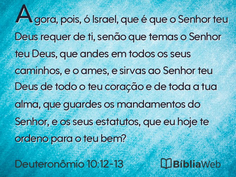 Deuteronômio 10:12-13 em imagem para compartilhar