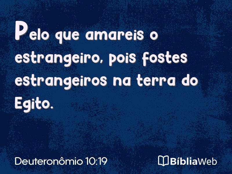 Deuteronômio 10:19 em imagem para compartilhar