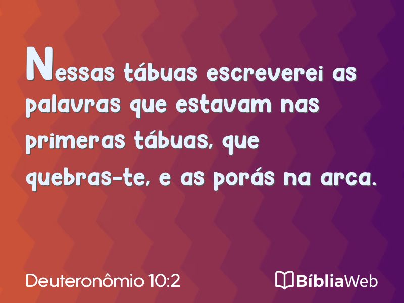 Deuteronômio 10:2 em imagem para compartilhar