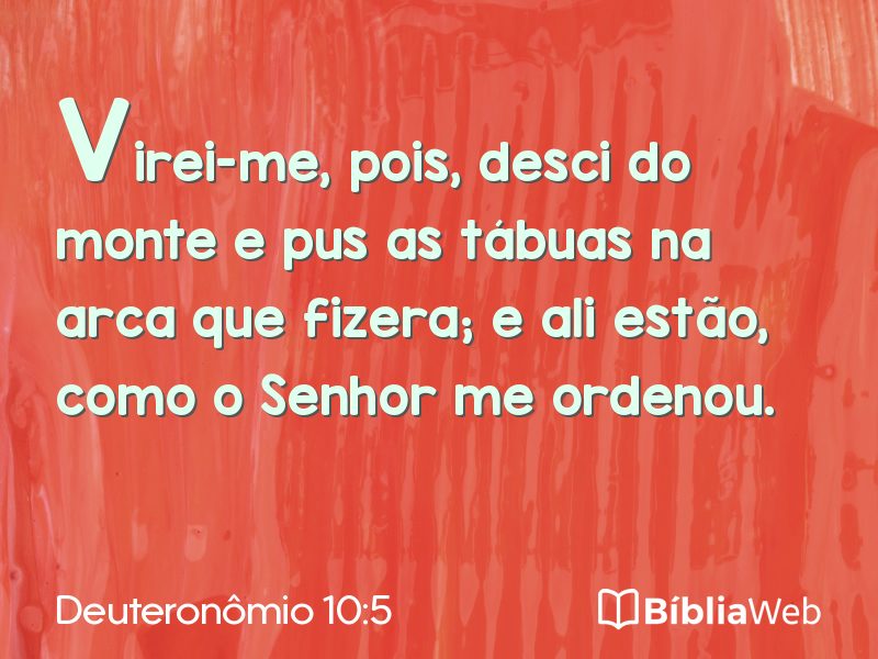 Deuteronômio 10:5 em imagem para compartilhar