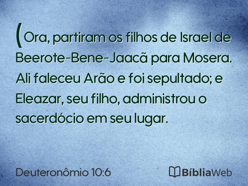 Deuteronômio 10:6 em imagem para compartilhar